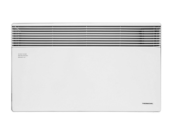 Elektrischer Heizkörper in Weiß für Conliving-Container.