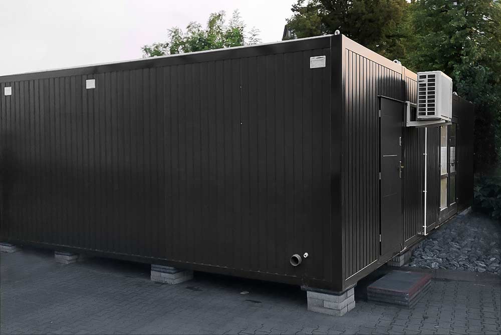 Unsere Containeranlage CG1 lässt sich ganz nach Ihrem Wunsch auch Außen gestalten