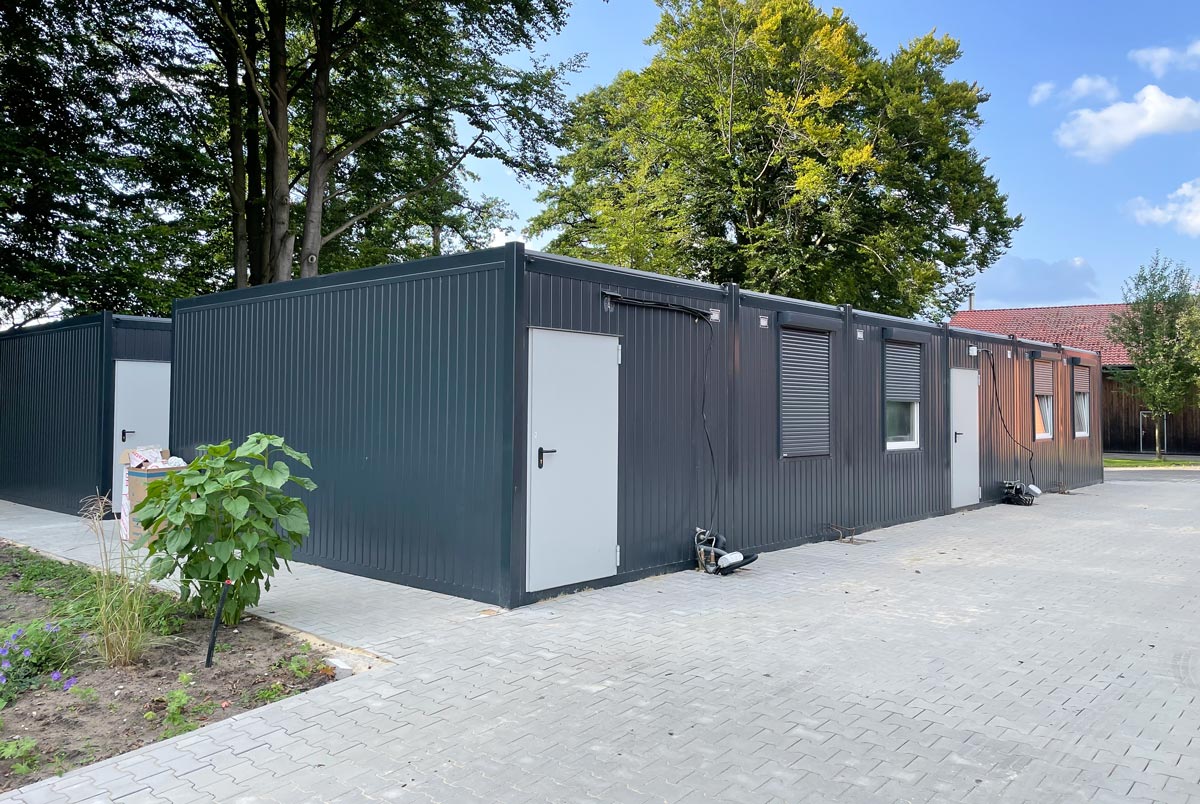 Unsere Wohncontaineranlage W7 im Einsatz als Flüchtlingsunterkunft in Bielefeld