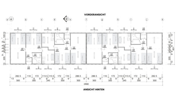 Grundriss des Wohncontainers W8